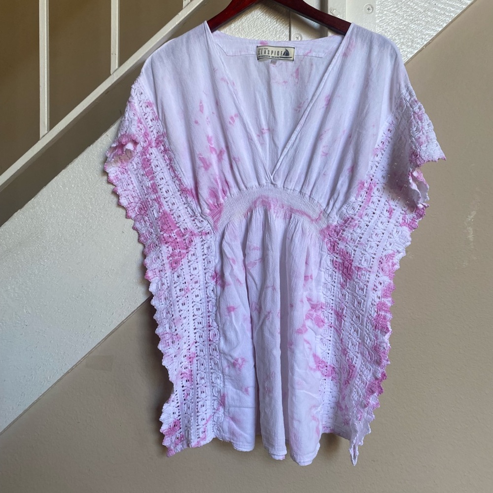 Chic swim coverup  crochet. Peruvian Cotton